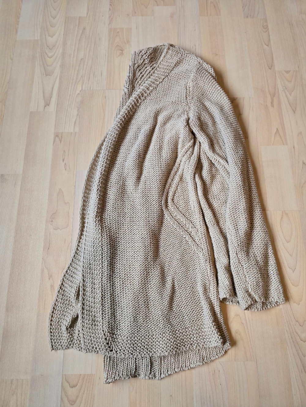 Linemaglia Open Front Taupe Cardigan Size Large